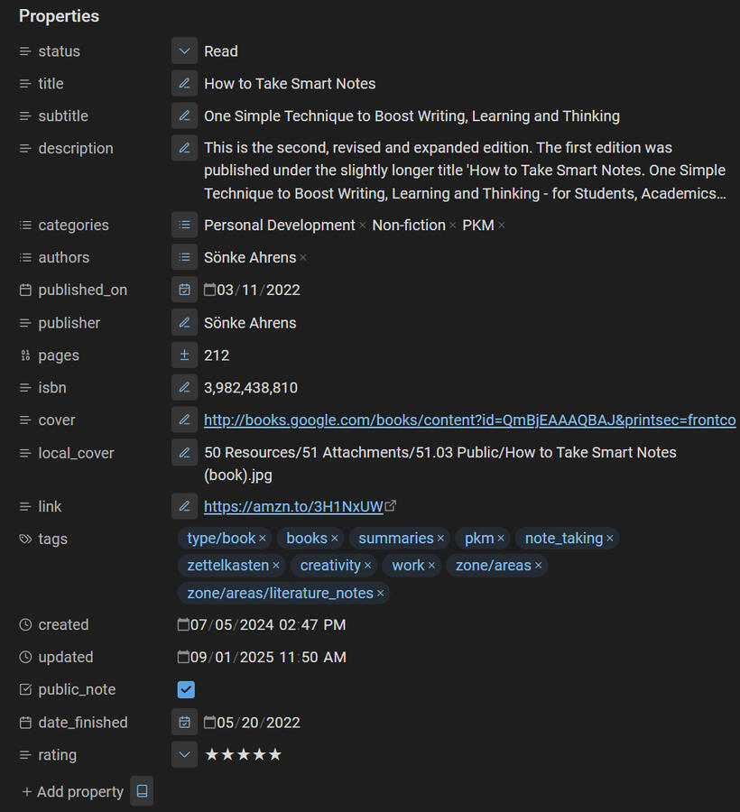 Capture relevant structured data for all note types